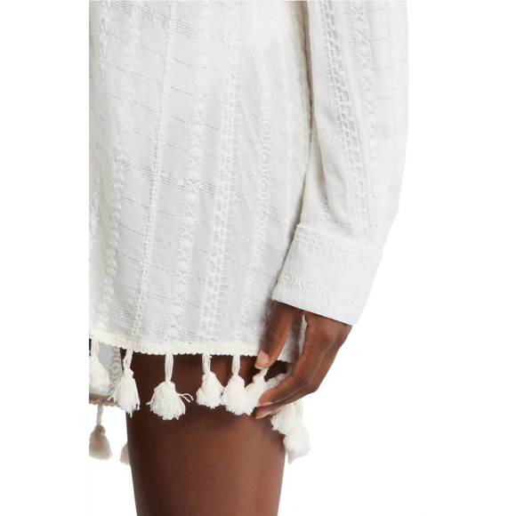 NEW RAMY BROOK roman coverup button down top in white stripe - Picture 4 of 5